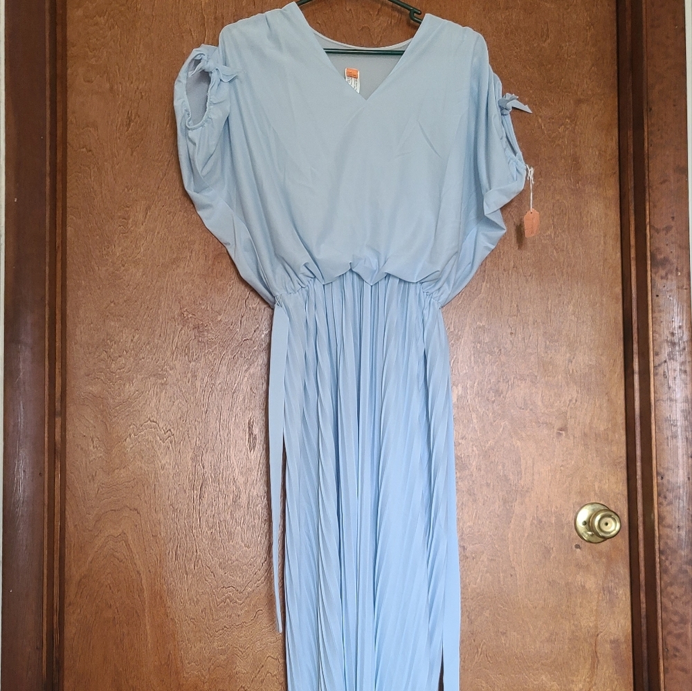 Vintage baby blue plus size dress